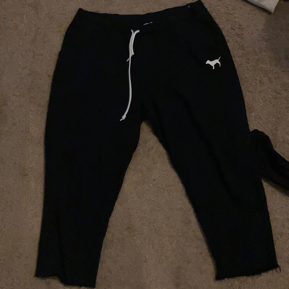 Pink Victoria’s Secret cropped sweats